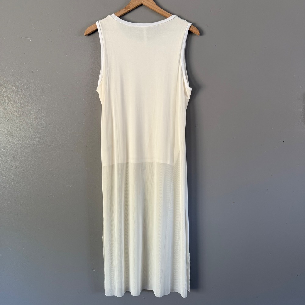 Tresics Sheer Ivory Long Lace Overlay Top LARGE - Picture 4 of 8